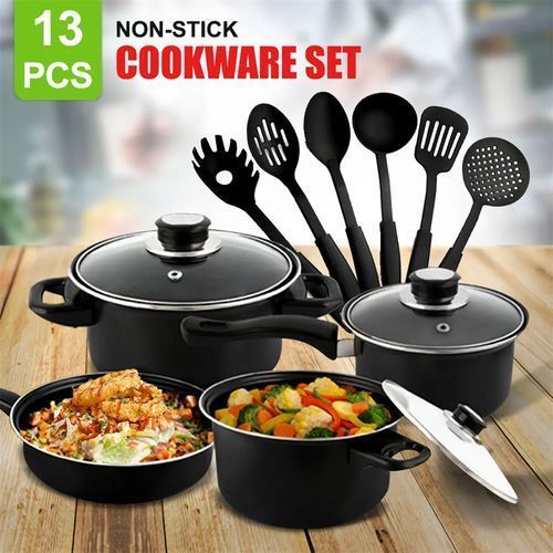 Batterie De Cuisine Antiadhésive De 13 Pièces, Casseroles De Cuisine