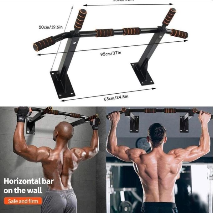 Heavy Duty Wall Mounted Pull Up Bar Multi Grip Home Gym Chin Up Station Upper Body Strength Trainer for Back Chest Arms Shoulders  Steel Horizontal Bar with Foam Handles for Home Workout