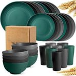 32-piece Kitchen Plastic Wheat Straw Cutlery Set