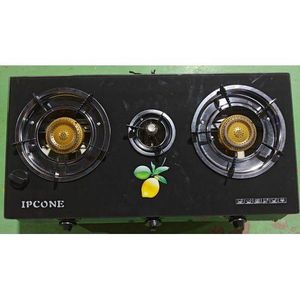 IPCONE 3 Burner Gas Cooker Auto Ignition Glass Top Table Cooker Low Gas Consumption