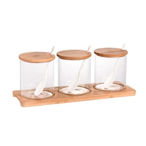 Glass Spice Just With Spoons 3 Pcs