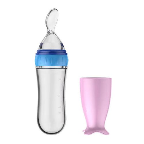 Squeezing Feeding Bottle Silicone Newborn Baby Training Rice Cereal Food Spoon Supplement Feeder Safe Useful Tableware for Kids