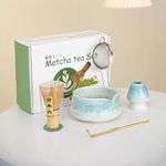 5-Piece Ceramic Matcha Whisk Set - Blue/Green