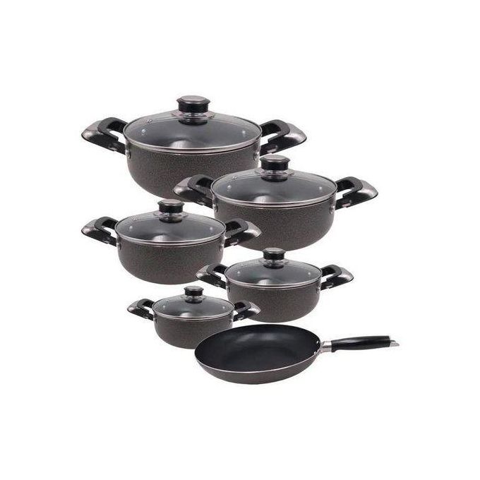 JP Jamesport  11Pcs Heavy Non-Stick Granite Cooking Pot Sufuria With Pan &amp; Cookware Set