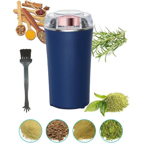 200W Electric Herb Grinder Fast Grinding for Dry Spices Flower Buds with Brush One-Touch Button for Herbs Nuts Grains