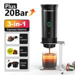 Wireless Electric Portable Espresso Coffee Machine 3-in-1 Capsule Powder Travel Coffee Maker