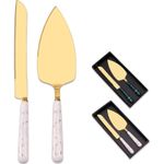 Cake Knife and Server Set - 2 Pcs Stainless Steel Cake Pie Pastry Servers Cake Cutting Set