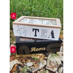 6 Compartments Wooden Tea Bag Coffee Organizer Storage Box with Stainless Steel Frame Cover – Eco-Friendly Wooden Multi-Purpose Storage Box for Home and Office