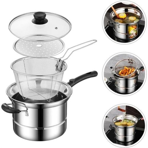 Multifunctional Stainless Steel Cooker/Steamer/Deep Fryer for Home