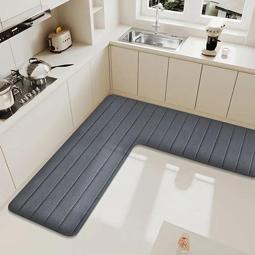 L-shaped household kitchen oil-absorbing and non-slip foot mat (150*150cm)