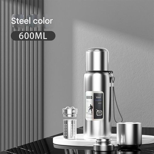 316 Large Capacity 600ML Stainless Steel Thermos Bottle, All-Steel Vacuum Tea and Water Separator Cup
