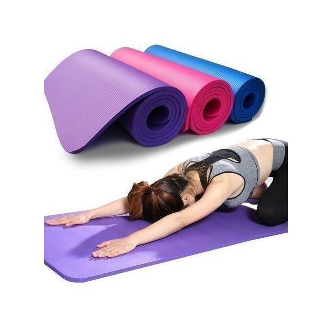 Yoga MAt Extra Thick Exercise YogaMat with Carrying Strap, Cushioned Support, for Fitness and Gym Workouts