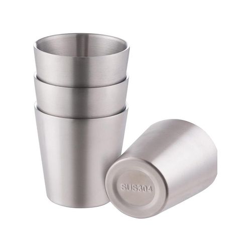 TodyJeyHo Stainless Steel Coffee Mugs, Double Wall Insulated Coffee Cups 4 Pack 300ml BPA Free Stainless Steel Tumblers Durable Drinking Cups for Home, Kitchen, office, Outdoor ideal for Ice Drinks/Hot Beverage
