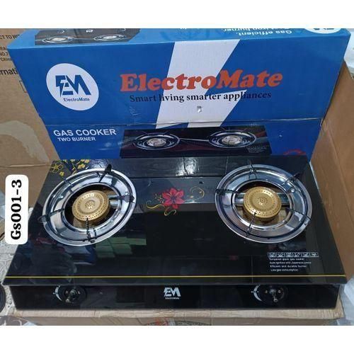 ElectroMate Strong Glass Table Top Gas Cooker Stove-