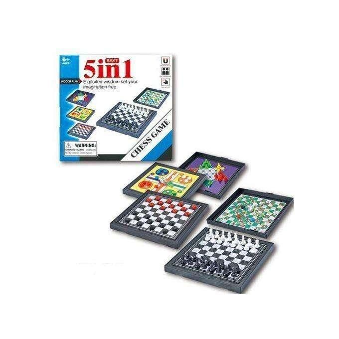 5-in-1 Chess Game Set – Multi-Game Combo For Strategy And Fun