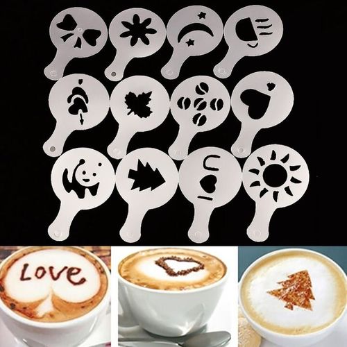 16Pcs/Set Coffee Printing Flower Model Cafe Latte Cappuccino