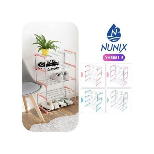 Nunix 5 Layer Portable Shoe Rack Slim Design Blue