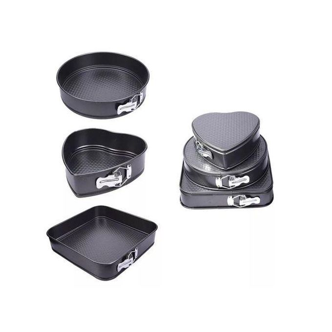 A Set Of 3 Different Shapes Of Baking Tins