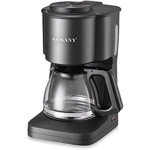 Sokany Coffee Maker With Auto Pause And Glass Carafe Coffee Maker With Easy On/Off Switch, Easy Pour, Non-Drip Carafe With Removable Filter Basket, Black
