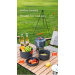 Hot-selling four-piece aluminum alloy camping cookware set, outdoor cooking equipment set