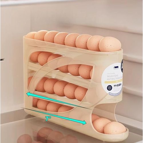 4-layer egg storage box, rolling egg storage rack, can hold up to 30 eggs