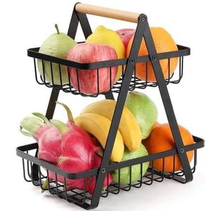 Metallic 2 layer Multifunctional organizer / fruit rack