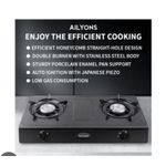AILYONS 2 Burner Gas Cooker Compact Stainless Steel Tabletop Cooker with Efficient Flame Control for Home Kitchen Apartment and Outdoor Cooking