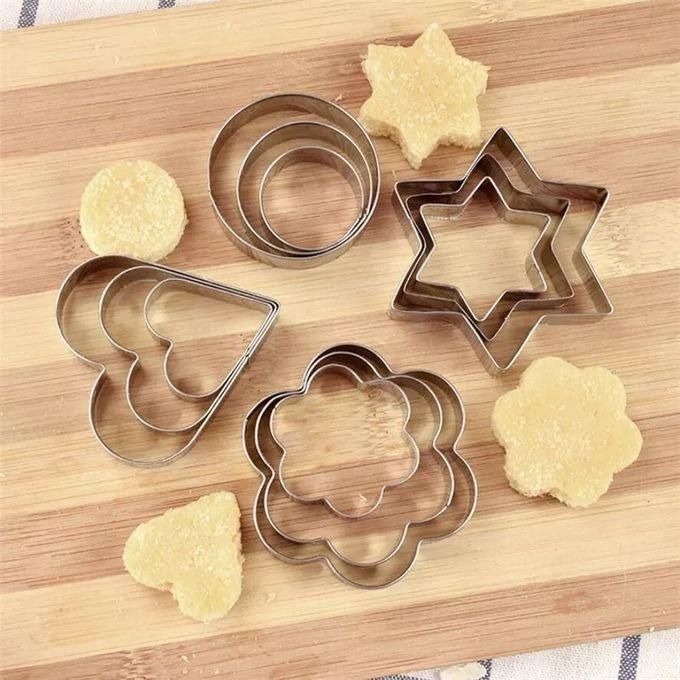 Stainless Steel Fondant Biscuit Cookie Cutter - 12pcs Set