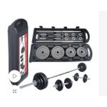Chrome 50kg Dumbells With Barbell