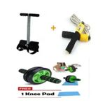 Tummy Trimmer+ ABS ROLLER With Small Mat + Skipping Rope-(all Three Items)Tummy Trimmer Portable Belly Slimming Foot Pedal Abdomen Leg Exerciser Elastic Sit Up Abdomen Gym