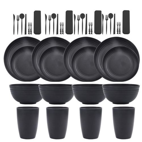 20pcs Dinnerware Set (4 cups + 4 bowls + 8 plates + 4 cutlery pieces)