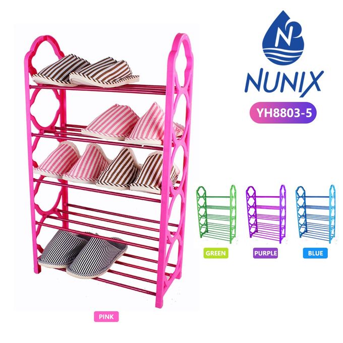 Nunix 5 Layer Portable Shoe Rack Blue