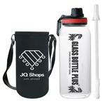 1200ML Water Bottle with Sleeve &amp; Strap Motivational Water Bottles with Straw Large Wide Mouth for Fitness, Gym and Outdoor Sports, Leak-proof &amp; BPA Free
