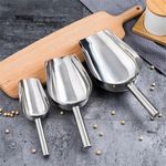 Stainless Steel Ice Scoop Metal Food Scoop Small Size Popcorn Coffee Beans Tools