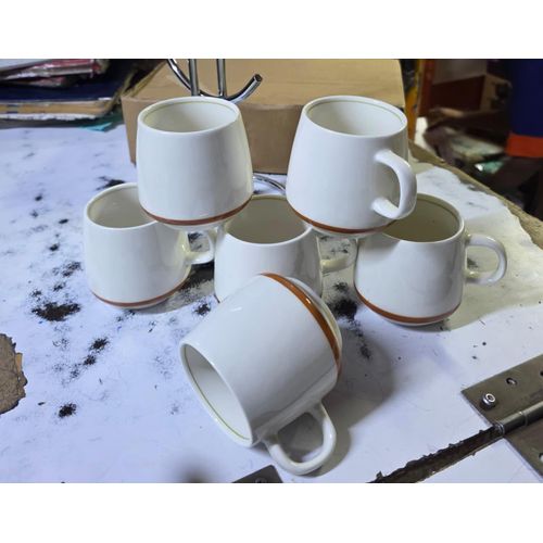 6 pcs oval tea mugs