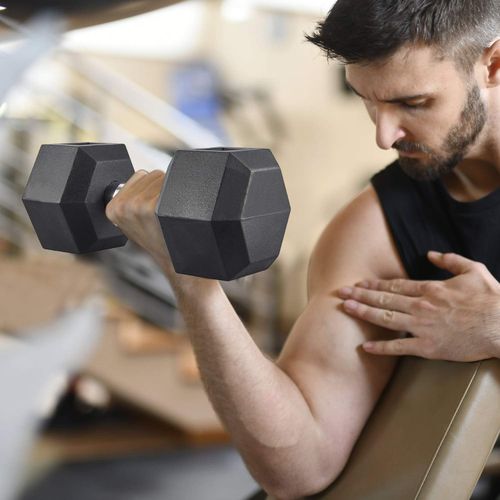 5KG Dumbbell Men's &amp; Women's Fitness Hexagon Rubber Weight