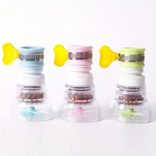 Rotary Retractable 1 Piece Anti-Splash Faucet Mount Filter With Universal Connector Thread, Water