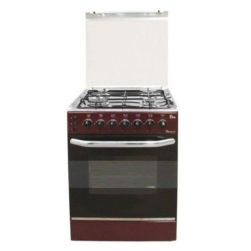 Ramtons EB/303-5694 - 4 Gas Roti + Auto Ignition Cooker - Dark Red (1YR WRTY)
