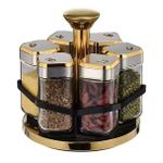 360-degree rotating spice rack with 6 spice jars
