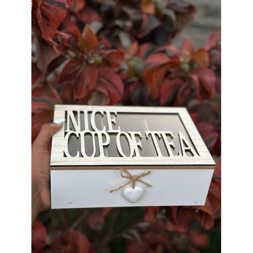 Wooden Tea Box Tea Bag Holder Tea Storage Box 6 Compartments Jewelry Case Tea Storage Organizer Tea Bag Box Tea Bag Organizer