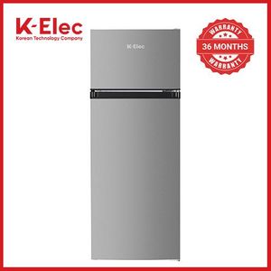 K-Elec 206 Litres Double Door Top Mount De-Frost Fridge Refrigerator With Ice Cube Tray - Black | Model KR35-TM-DFC-KBI | 36 Months Warranty + Free Fridge Guard