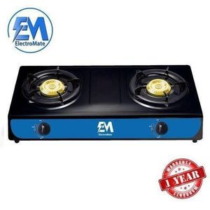 Em ElectroMate Two Burner Gas Cooker Stainless Steel Double Burner