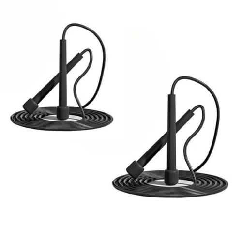 ShebSheb 2 Pack Jump Rope for Fitness, Speed Rope Skipping Rope for Men, Kids and Women, Jumping Rope for Workout, Tangle-Free PVC Long Jump Rope Set, Adjustable Exercise Jumping Rope for Adult
