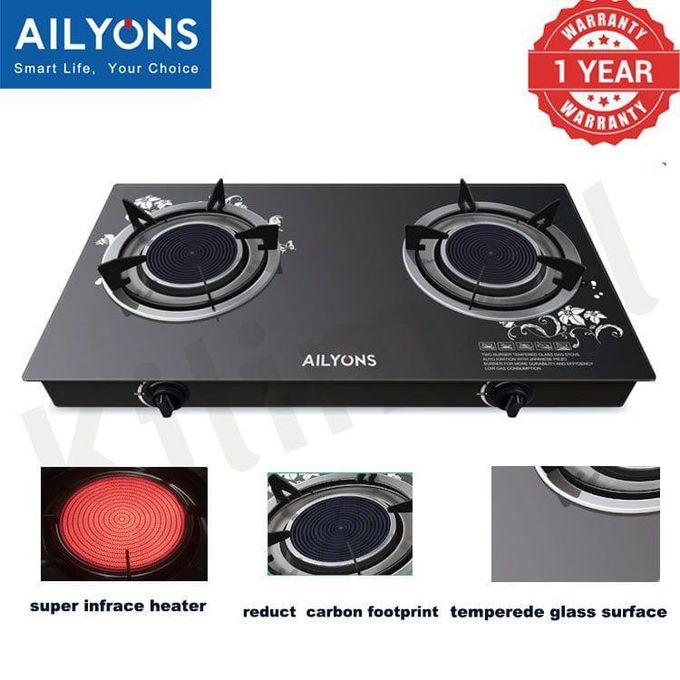 AILYONS AILYONS-Infrared Glass Top Burner Energy Saving Table Top Cooker with Durable Ceramic Infrared Plate Fast Heating Easy Clean Surface for Home Kitchen Use