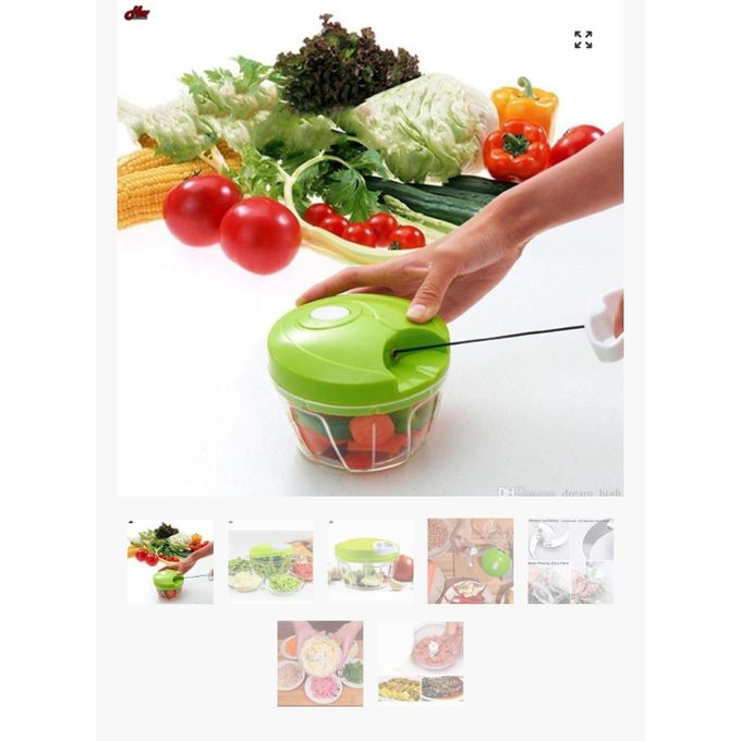 Portable Manual Hand Pull String Vegatable/Food Choper for Salad ,Garlic ,Onion Spin Cutter