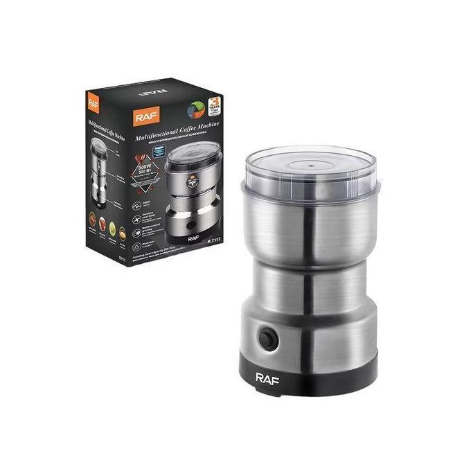 RAF Electric Electric Kitchen Mini Grinder Mixer - 200-300g Electric chopper small Grinders for Spices, Seeds, Herbs, and Coffee Beans, Spice Blender and Espresso Grinders, Dry Grinder Stainless Steel-300W