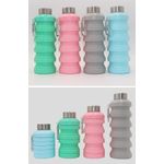 Reusable BPA free outdoor foldable silicone collapsible travel water bottle