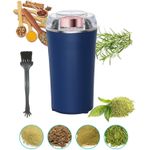 200W Electric Herb Grinder Fast Grinding for Dry Spices Flower Buds with Brush One-Touch Button for Herbs Nuts Grains