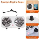 1500W Double Hot-plate Electric Frying Pan - Multifunctional Kitchen Utensil - White