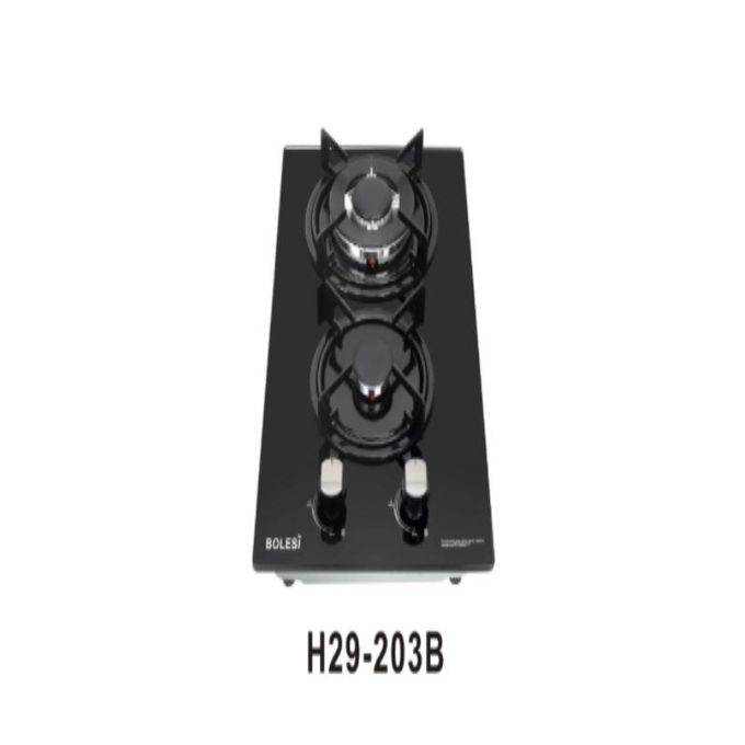 Bolesi Hob 2 Burner Glass H29-203B 30*60cm